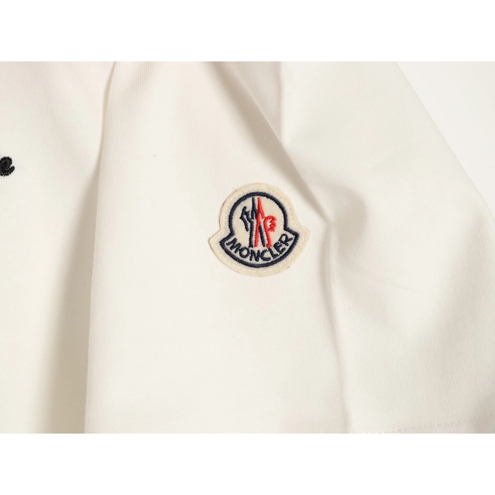 Moncler faux two-piece embroidered logo short-sleeved T-shirt,Moncler