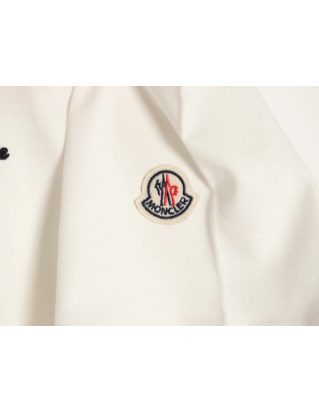 Moncler faux two-piece embroidered logo short-sleeved T-shirt,Moncler