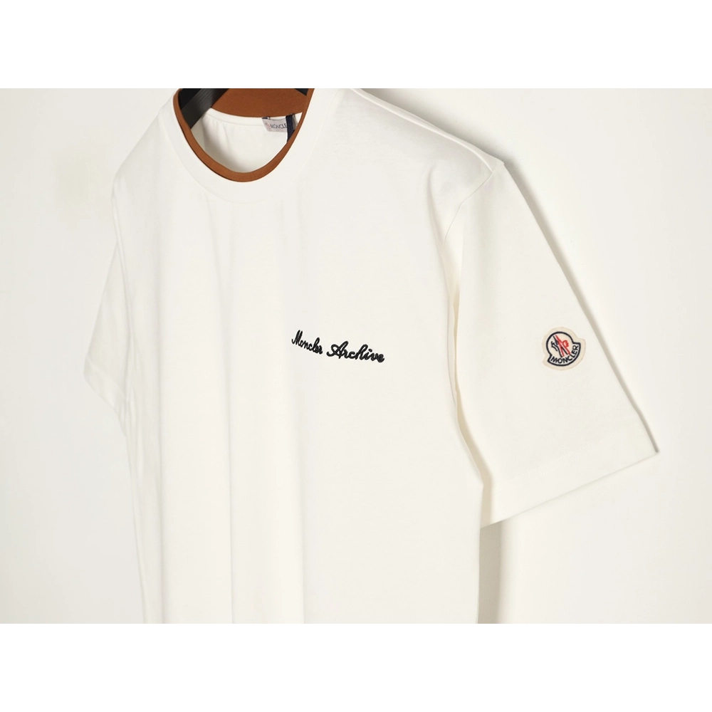 Moncler faux two-piece embroidered logo short-sleeved T-shirt,Moncler