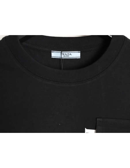 Prada letter print pocket triangle logo short-sleeved T-shirt TSK1,Prada