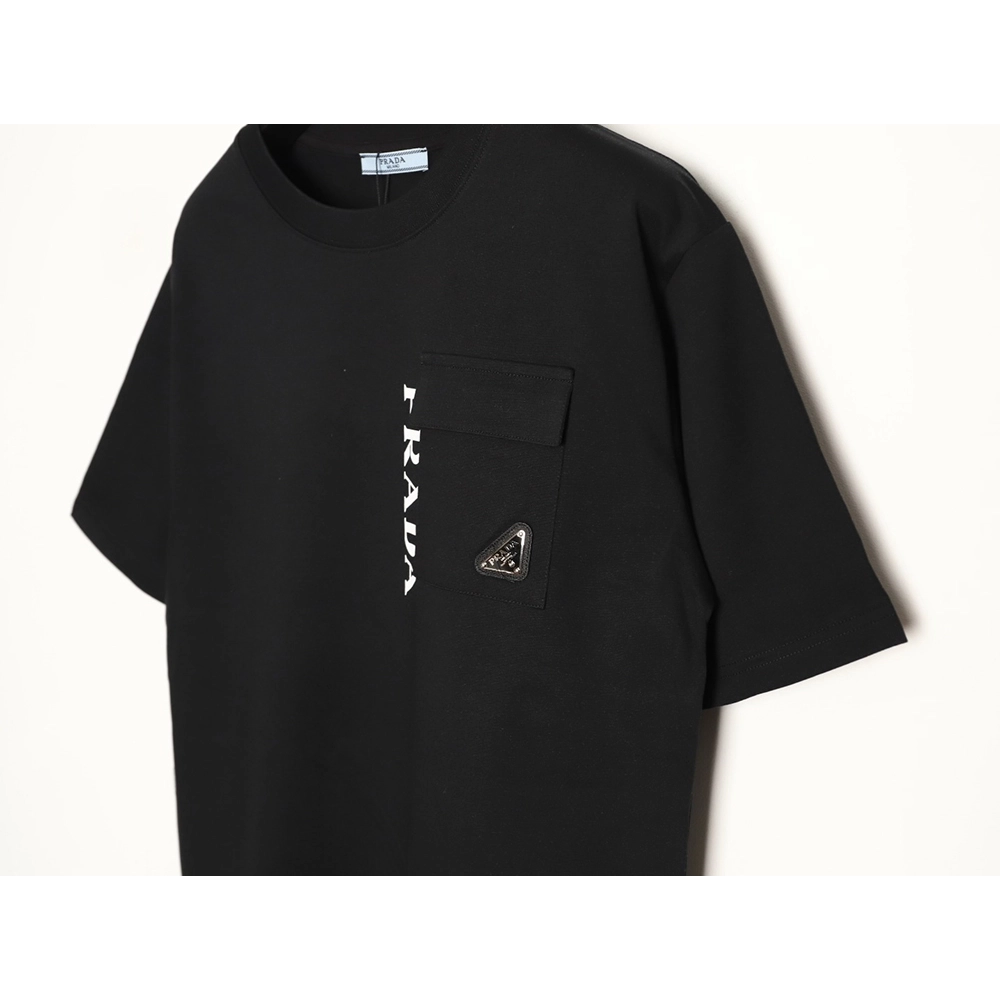 Prada letter print pocket triangle logo short-sleeved T-shirt TSK1,Prada