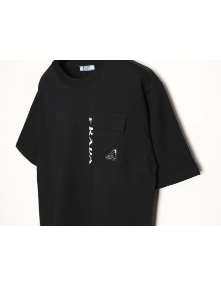 Prada letter print pocket triangle logo short-sleeved T-shirt TSK1,Prada