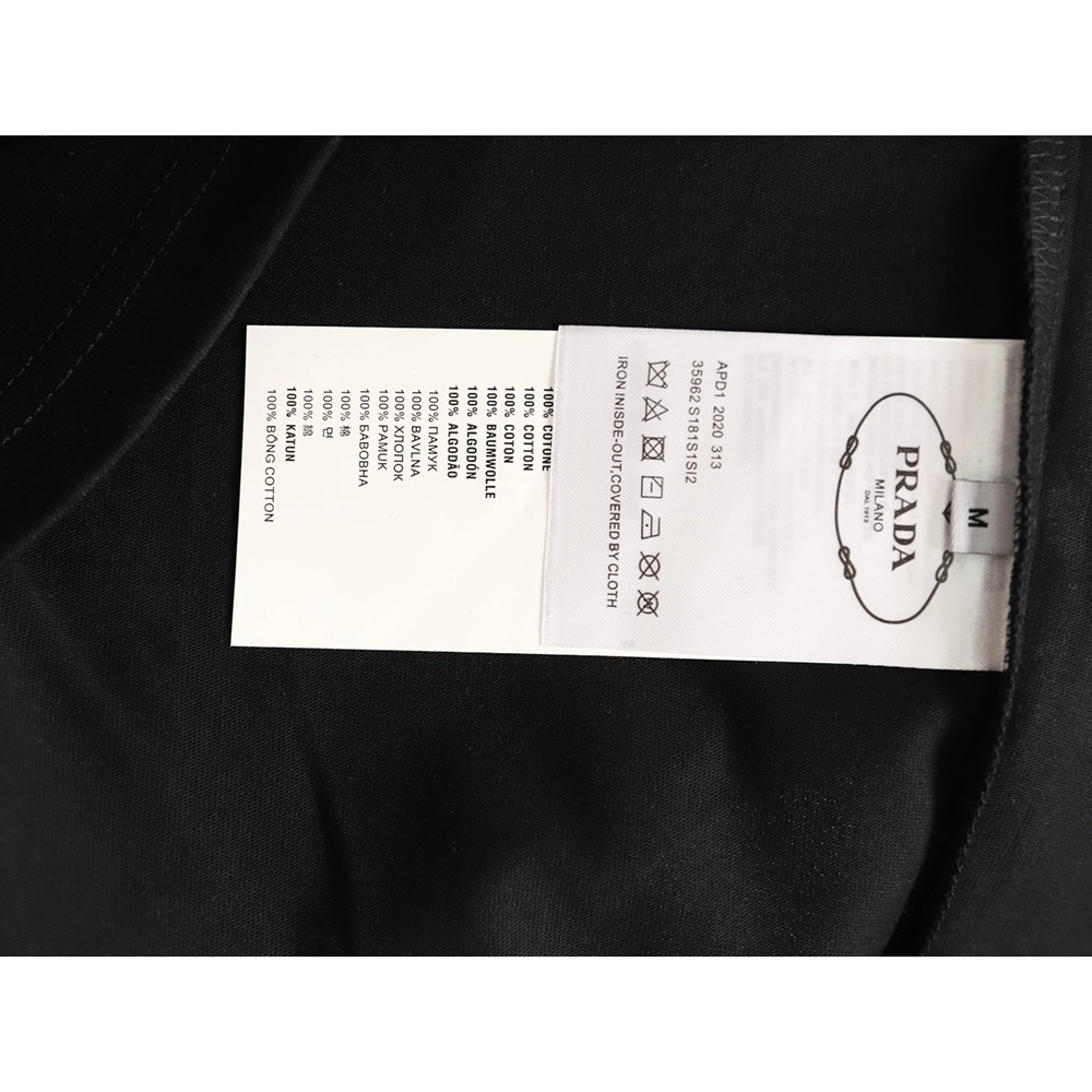 Prada letter print pocket triangle logo short-sleeved T-shirt TSK1,Prada