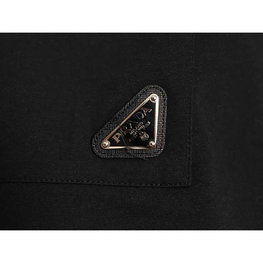 Prada letter print pocket triangle logo short-sleeved T-shirt TSK1,Prada