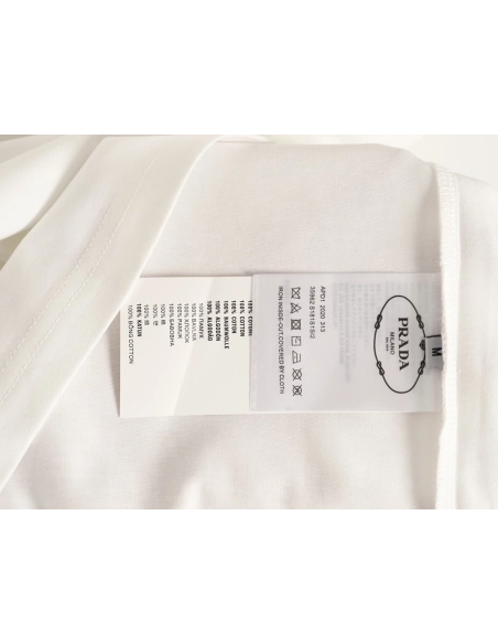 Prada letter print pocket triangle logo short-sleeved T-shirt,Prada