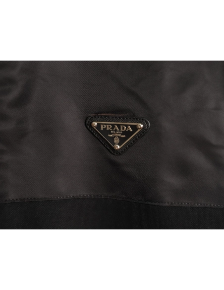 Prada Nylon Panelled Half-Zip Hoodie Jacket TSK1,Prada