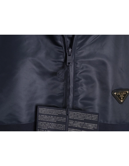 Prada Nylon Panelled Half-Zip Hoodie Jacket,Prada