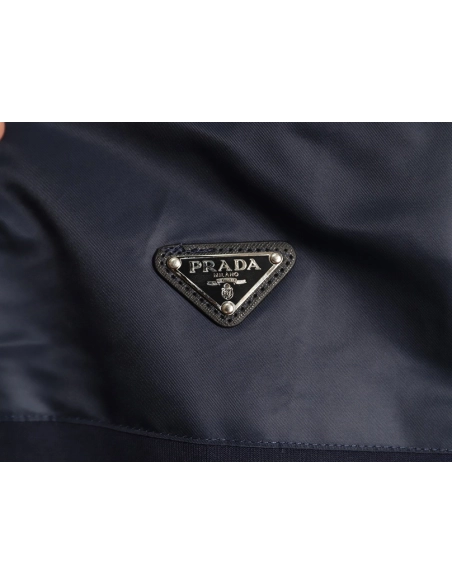 Prada Nylon Panelled Half-Zip Hoodie Jacket,Prada