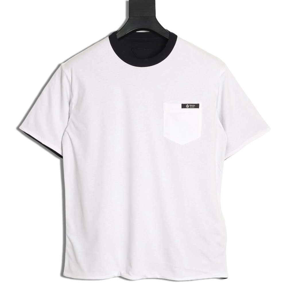 Prada Pocket Logo Color Block Reversible Short-Sleeve TSK1,Prada