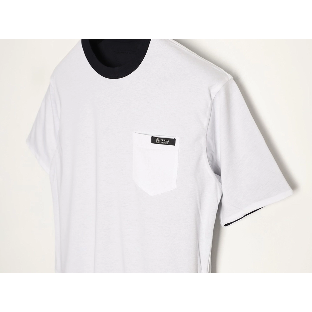 Prada Pocket Logo Color Block Reversible Short-Sleeve TSK1,Prada
