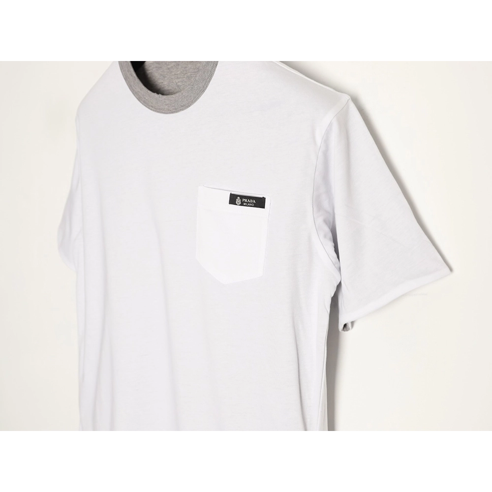 Prada Pocket Logo Color Block Reversible Short-Sleeve,Prada