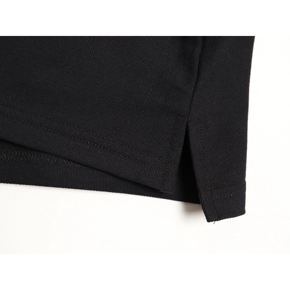 Prada Short-Sleeve Polo Shirt with Silver-Stamped Lettering on Cuffs TSK1,Prada
