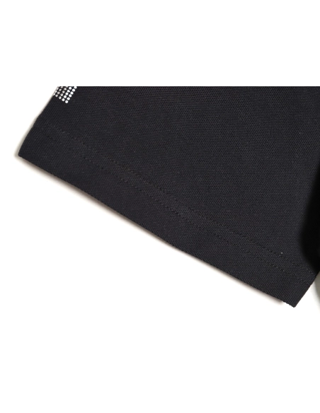 Prada Short-Sleeve Polo Shirt with Silver-Stamped Lettering on Cuffs TSK1,Prada
