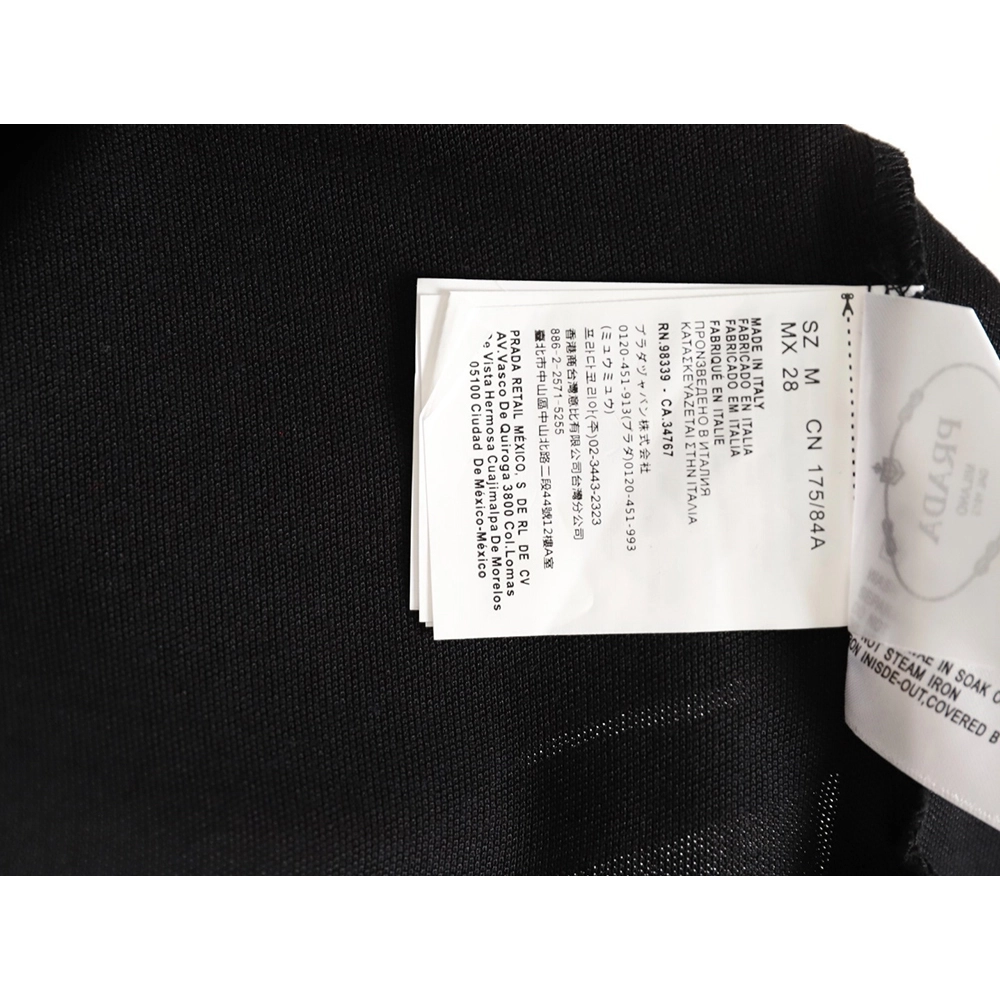 Prada Short-Sleeve Polo Shirt with Silver-Stamped Lettering on Cuffs TSK1,Prada