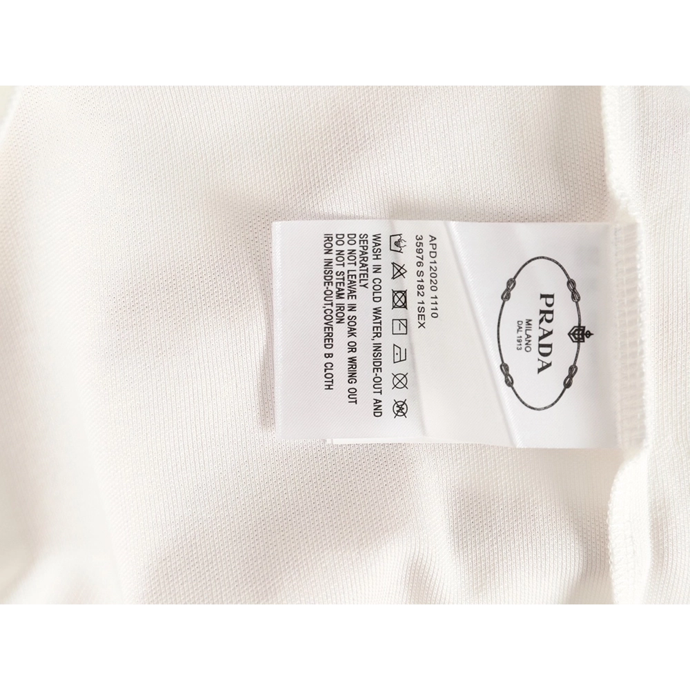 Prada Short-Sleeve Polo Shirt with Silver-Stamped Lettering on Cuffs,Prada