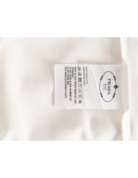 Prada Short-Sleeve Polo Shirt with Silver-Stamped Lettering on Cuffs,Prada