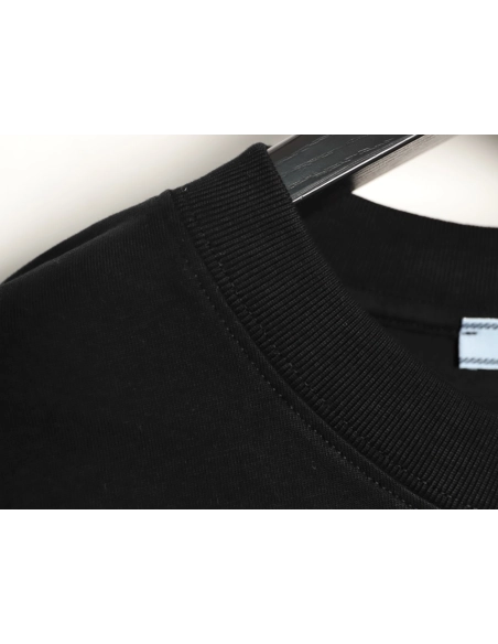 Prada striped patchwork triangular logo short-sleeved T-shirt TSK1,Prada
