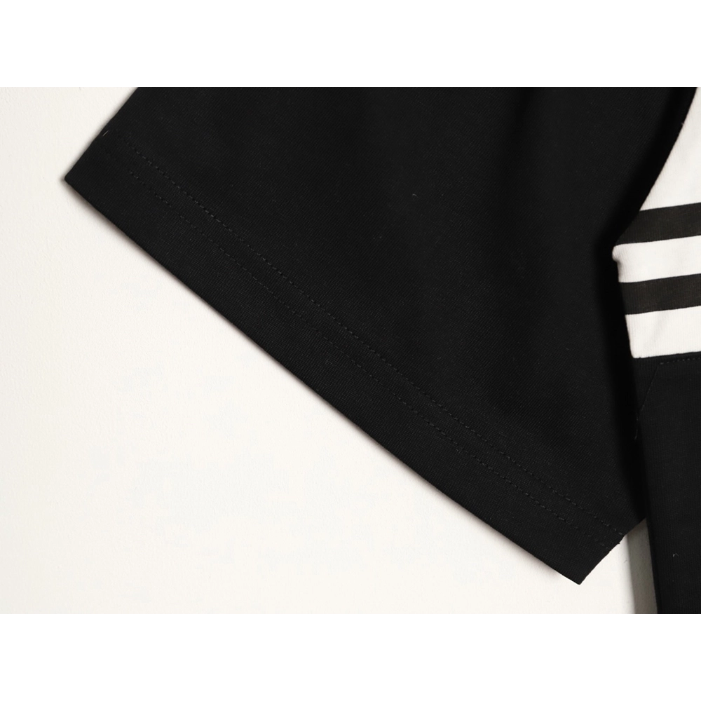 Prada striped patchwork triangular logo short-sleeved T-shirt TSK1,Prada