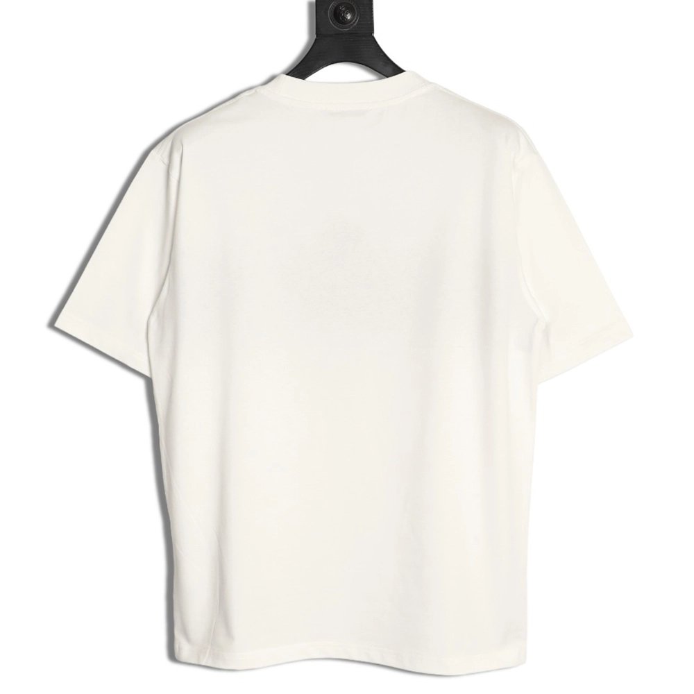 Prada striped patchwork triangular logo short-sleeved T-shirt,Prada