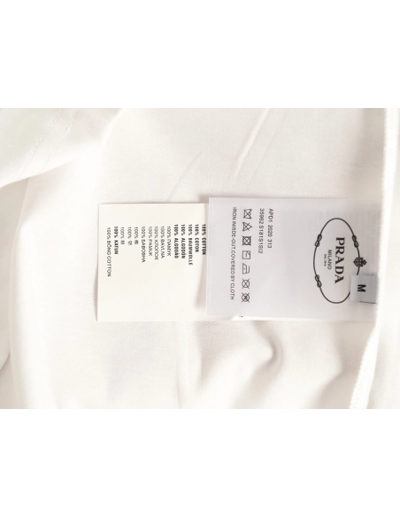 Prada striped patchwork triangular logo short-sleeved T-shirt,Prada