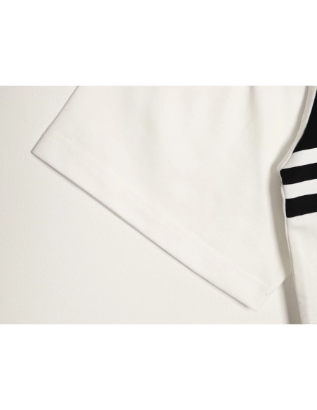 Prada striped patchwork triangular logo short-sleeved T-shirt,Prada