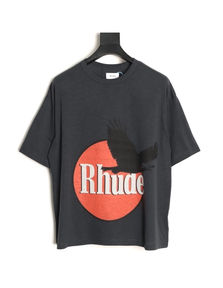Rhude Vintage Sun Eagle Logo Print Short-Sleeve T-Shirt,Rhude