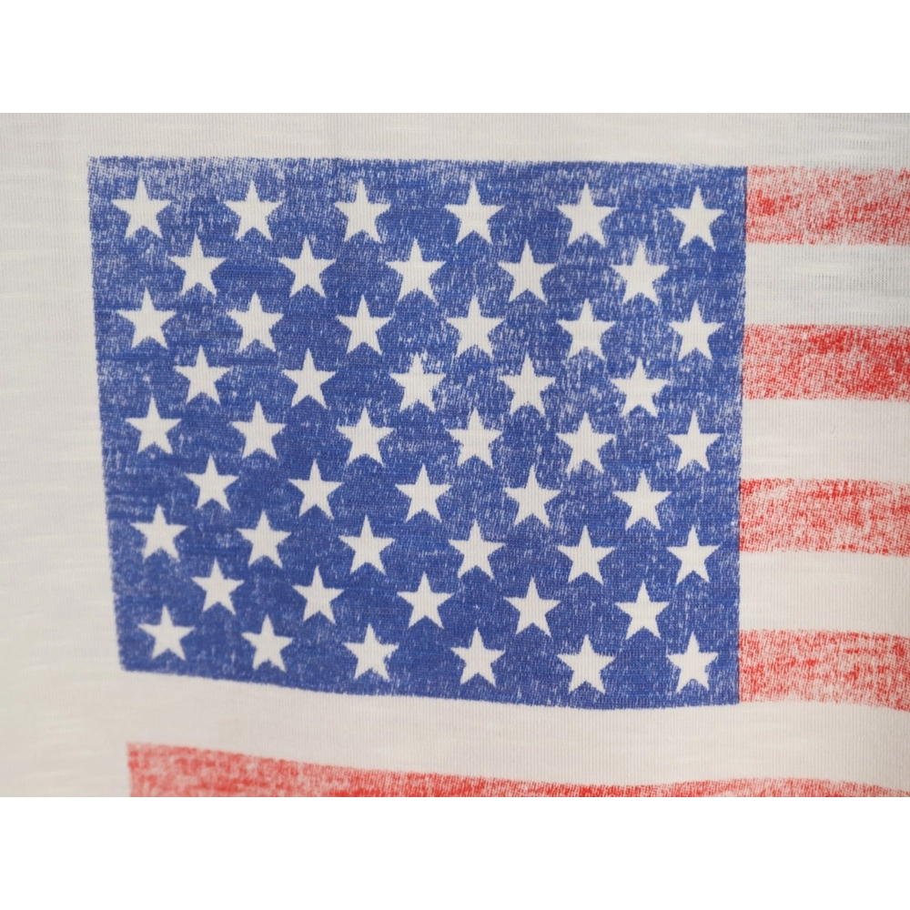 Rhude Vintage USA Flag Logo Print Short-Sleeve T-Shirt,Rhude