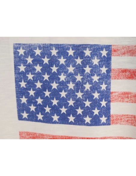 Rhude Vintage USA Flag Logo Print Short-Sleeve T-Shirt,Rhude
