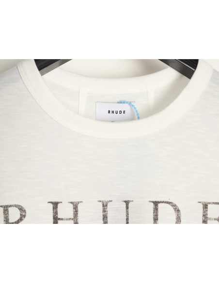 Rhude Vintage USA Flag Logo Print Short-Sleeve T-Shirt,Rhude