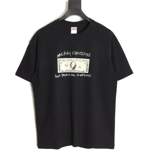 Supreme Dollar Bill Letter Print Crewneck Short-Sleeve T-Shirt,Supreme