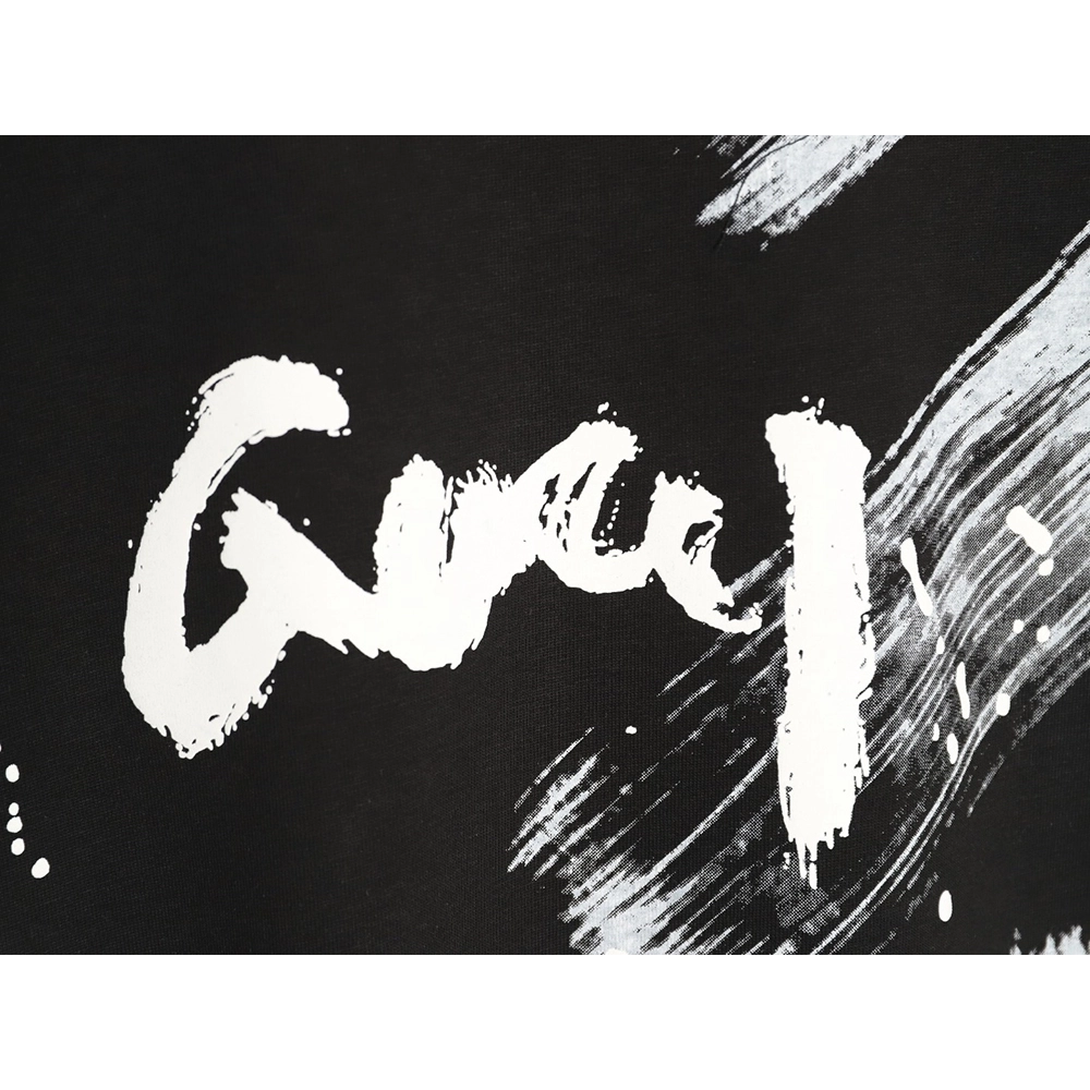 Gucci ink wash brushstroke graffiti letter short-sleeved T-shirt TSK1,Gucci