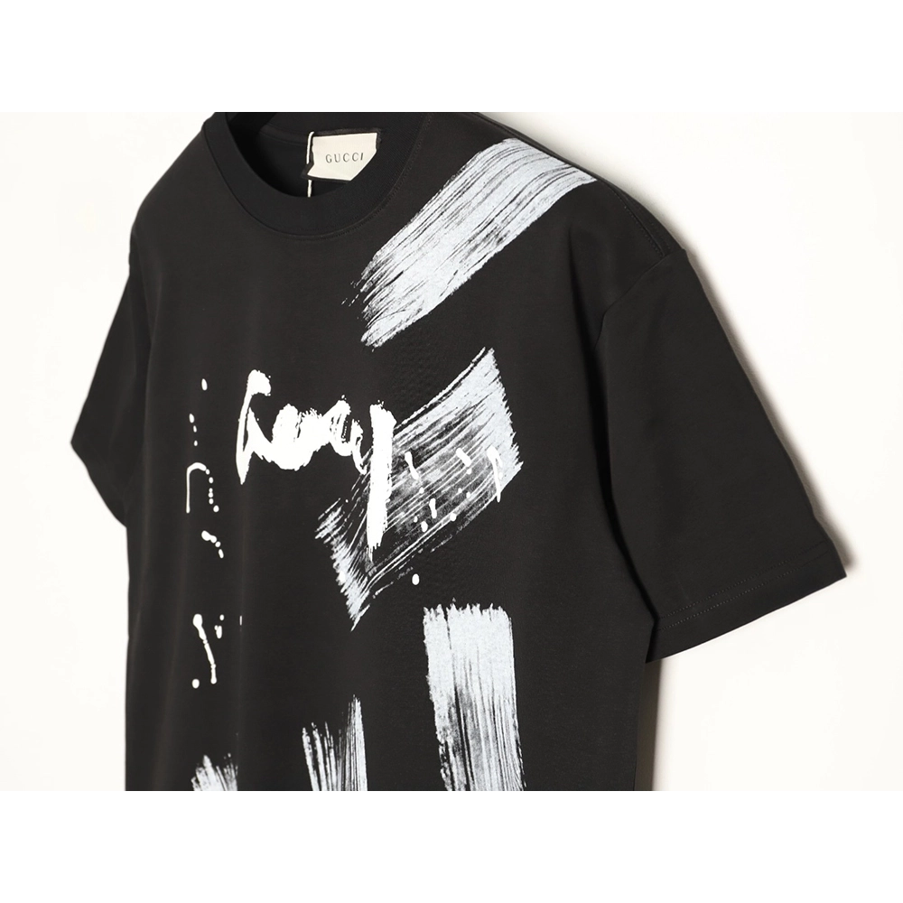 Gucci ink wash brushstroke graffiti letter short-sleeved T-shirt TSK1,Gucci