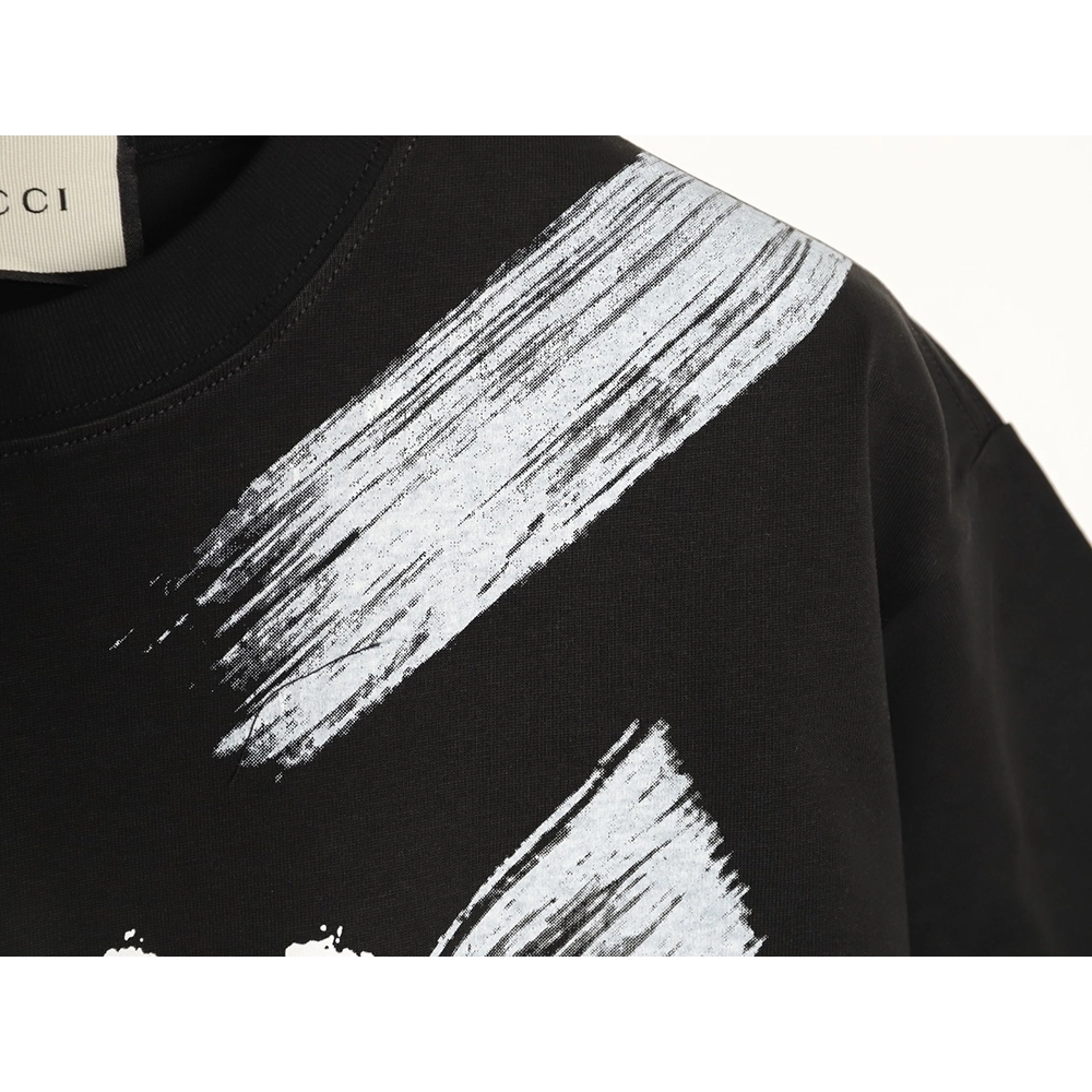 Gucci ink wash brushstroke graffiti letter short-sleeved T-shirt TSK1,Gucci