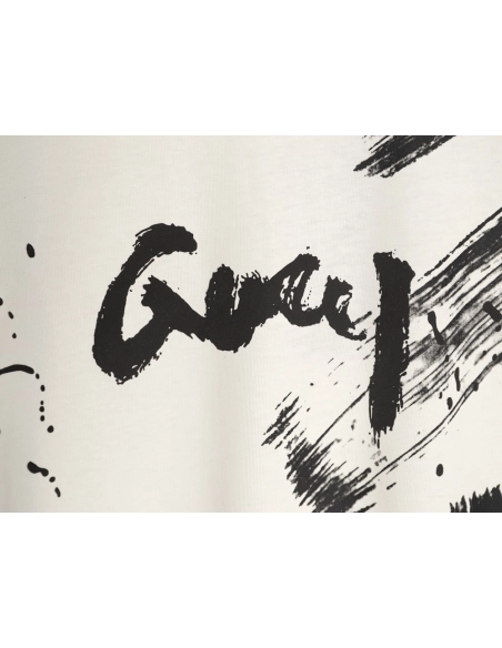 Gucci ink wash brushstroke graffiti letter short-sleeved T-shirt,Gucci