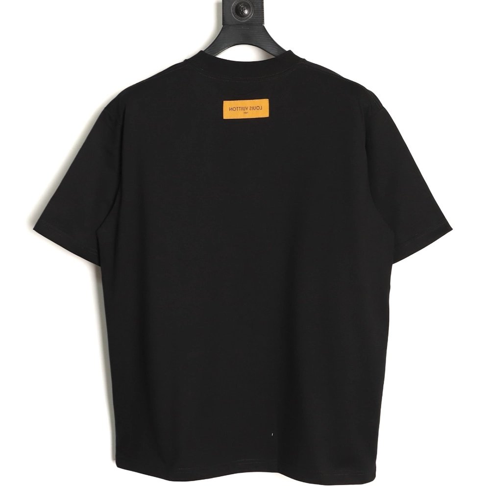 Louis Vuitton Flocked Logo-Print Crewneck Short-Sleeve T-Shirt TSK1,Louis Vuitton