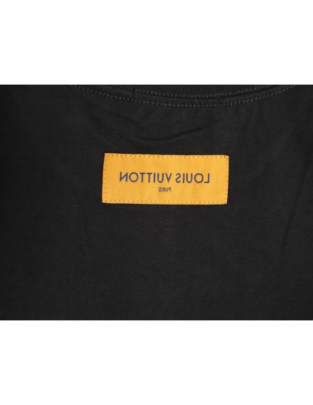 Louis Vuitton Flocked Logo-Print Crewneck Short-Sleeve T-Shirt TSK1,Louis Vuitton