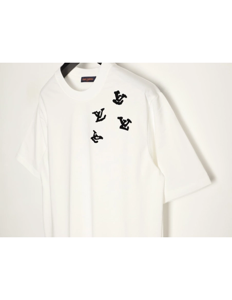 Louis Vuitton Flocked Logo-Print Crewneck Short-Sleeve T-Shirt,Louis Vuitton