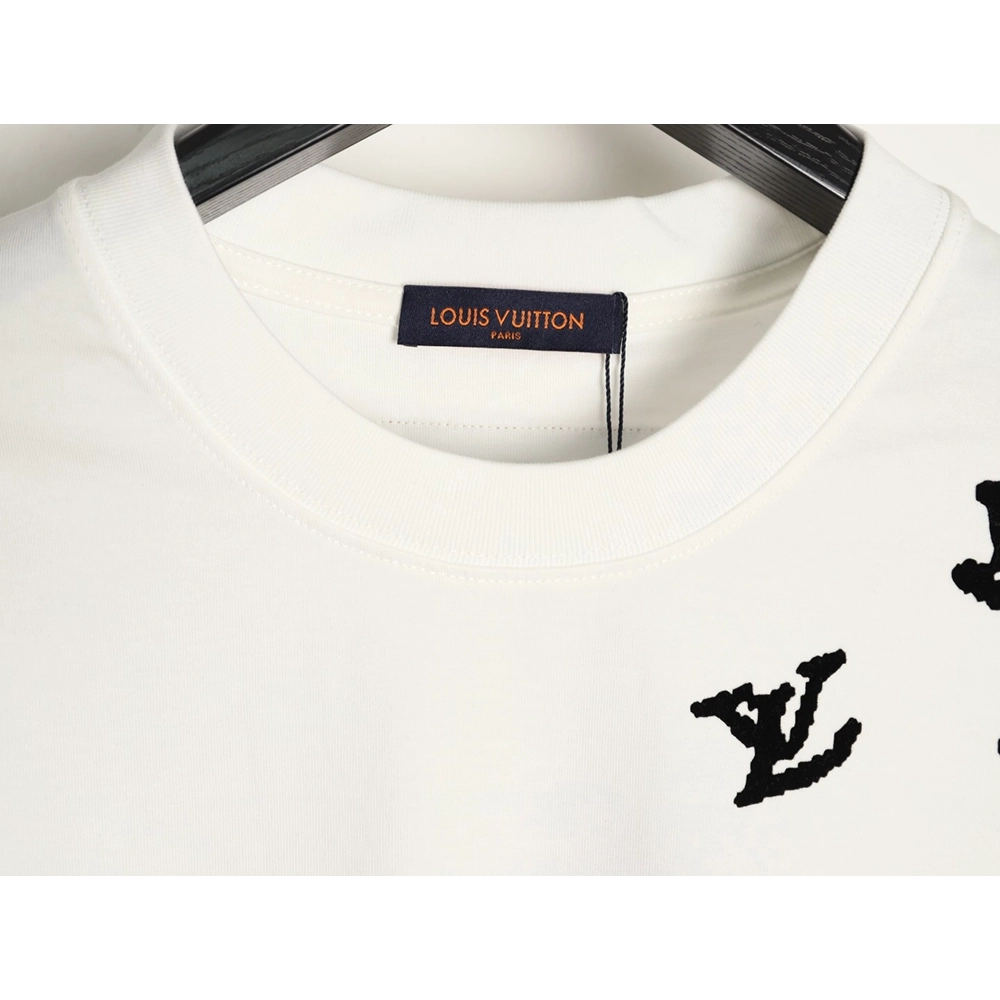 Louis Vuitton Flocked Logo-Print Crewneck Short-Sleeve T-Shirt,Louis Vuitton