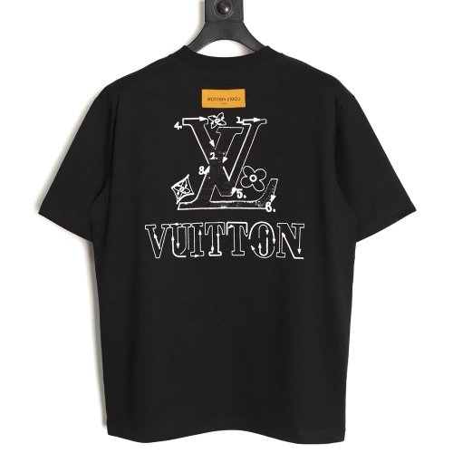 Louis Vuitton Iridescent Sequin Embroidery Crew Neck Short Sleeve T-Shirt TSK1,Louis Vuitton