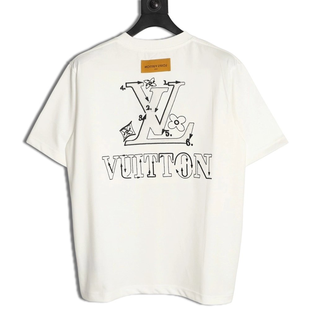 Louis Vuitton Iridescent Sequin Embroidery Crew Neck Short Sleeve T-Shirt,Louis Vuitton