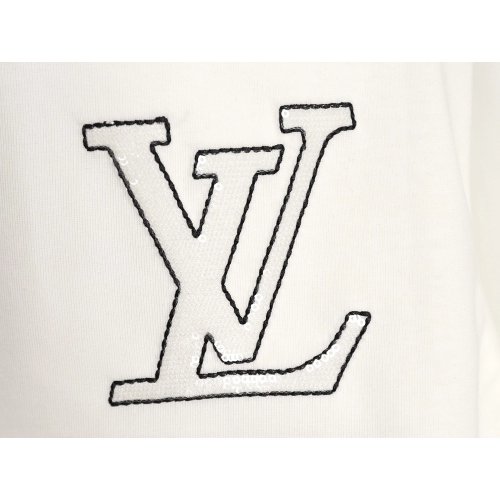 Louis Vuitton Iridescent Sequin Embroidery Crew Neck Short Sleeve T-Shirt,Louis Vuitton