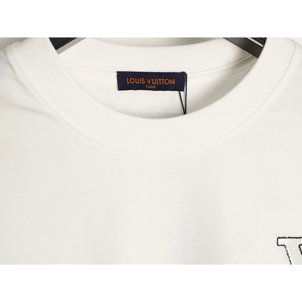 Louis Vuitton Iridescent Sequin Embroidery Crew Neck Short Sleeve T-Shirt,Louis Vuitton