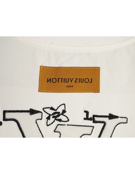 Louis Vuitton Iridescent Sequin Embroidery Crew Neck Short Sleeve T-Shirt,Louis Vuitton