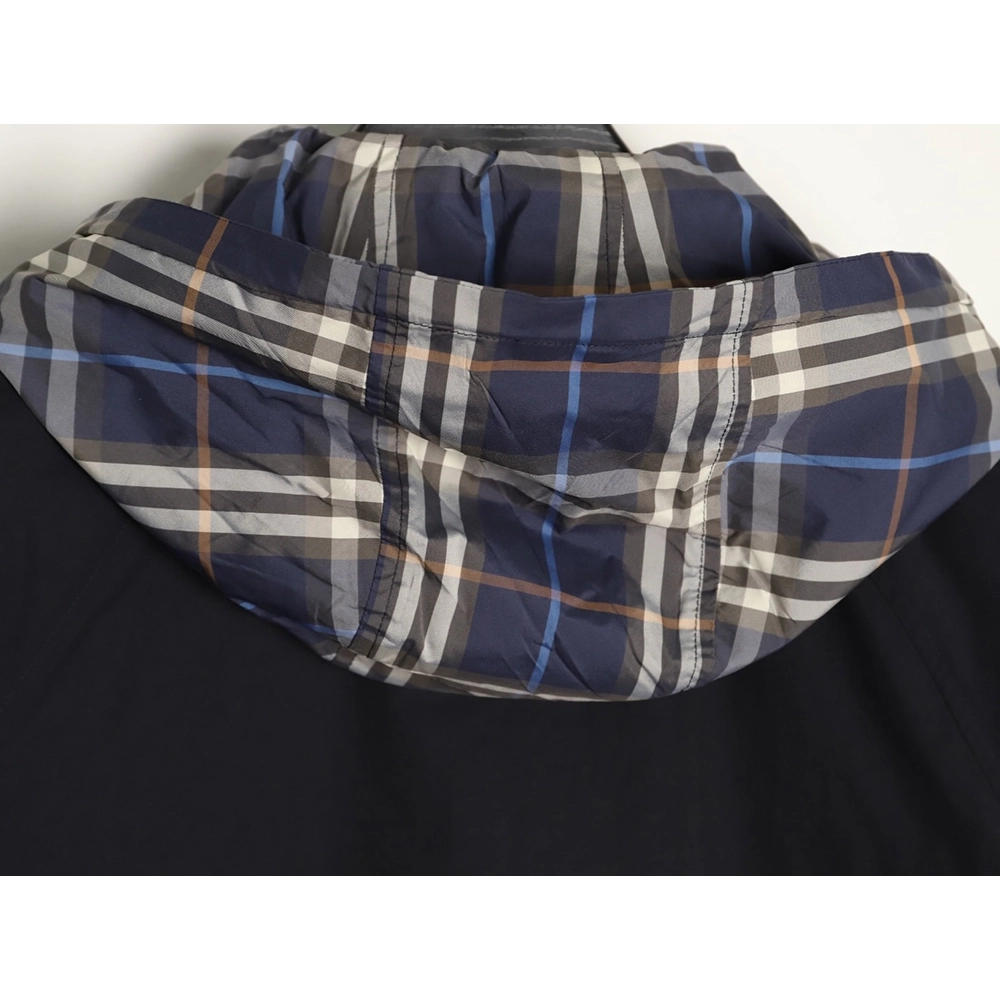 Burberry Iron Sign Check Reversible Hooded Jacket,Burberry