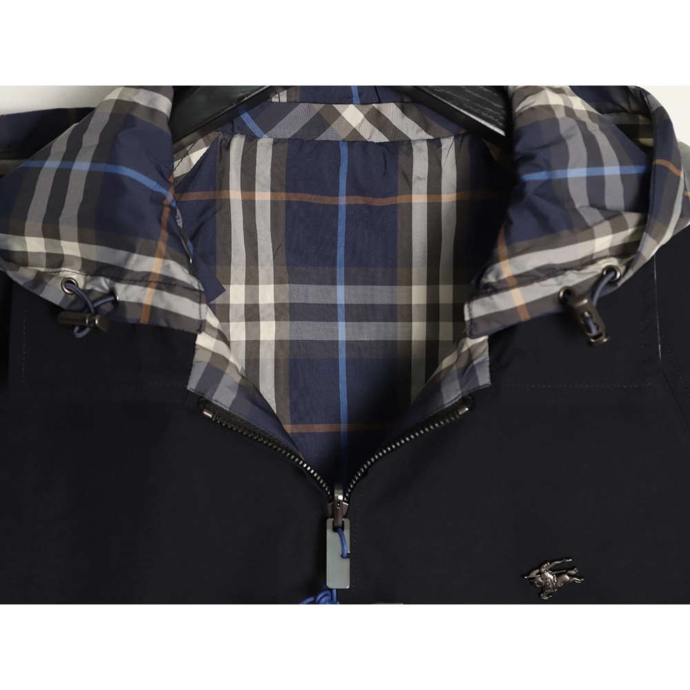 Burberry Iron Sign Check Reversible Hooded Jacket,Burberry