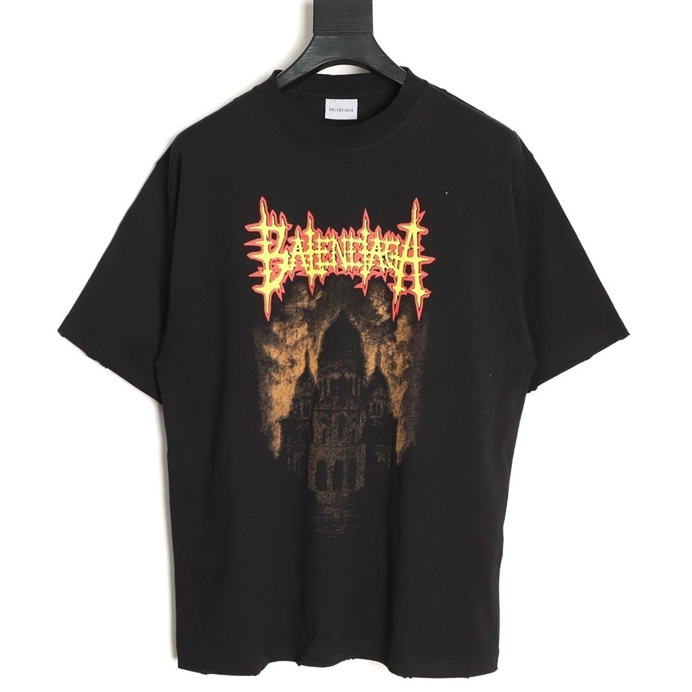 Balenciaga Castle Short-Sleeve T-Shirt,Balenciaga