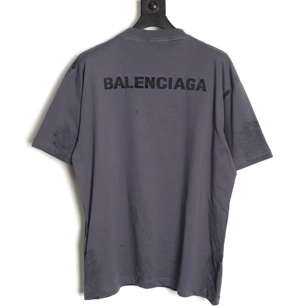 Balenciaga Embroidered Letter Splatter Short-Sleeve T-Shirt,Balenciaga