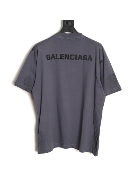 Balenciaga Embroidered Letter Splatter Short-Sleeve T-Shirt,Balenciaga