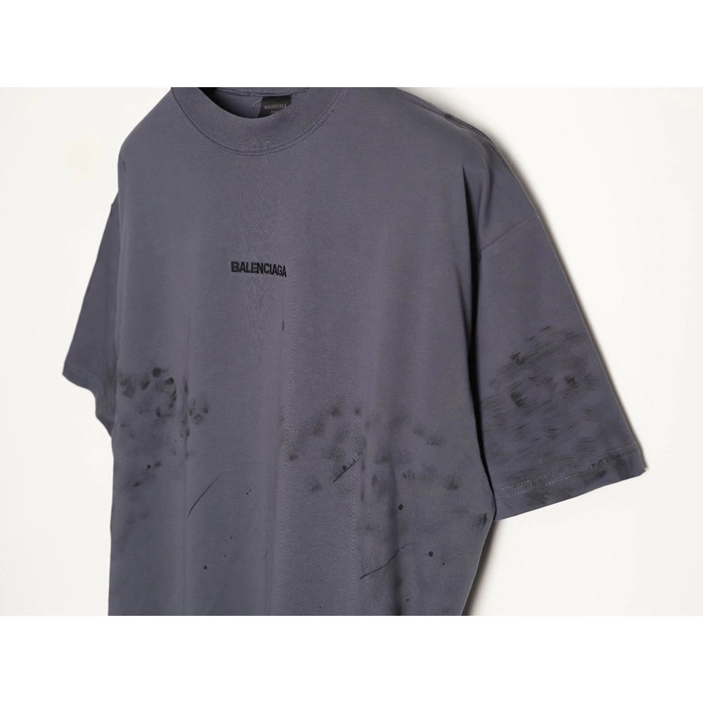 Balenciaga Embroidered Letter Splatter Short-Sleeve T-Shirt,Balenciaga