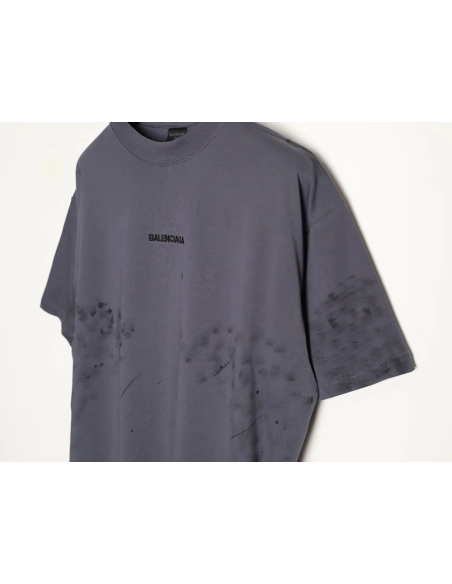 Balenciaga Embroidered Letter Splatter Short-Sleeve T-Shirt,Balenciaga